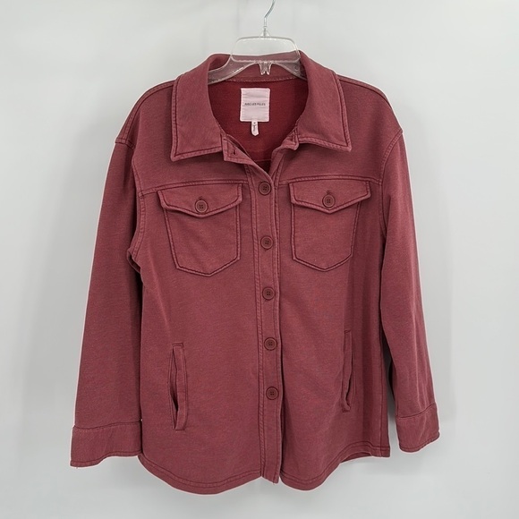 Avec Les Filles Pink Shirt Jacket Size Medium - Picture 2 of 10